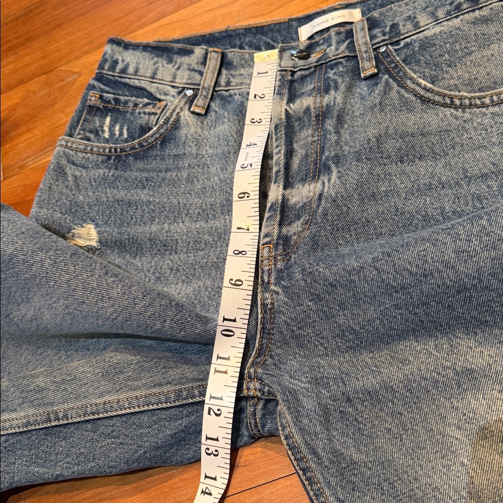 Anine Bing sz 29 Lara jeans ripped raw hem distressed **altered for back gap** - Picture 9 of 15